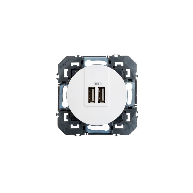 Wewoo - Prise électrique blanc DIXINGE 2A Dual USB Port Chargeur